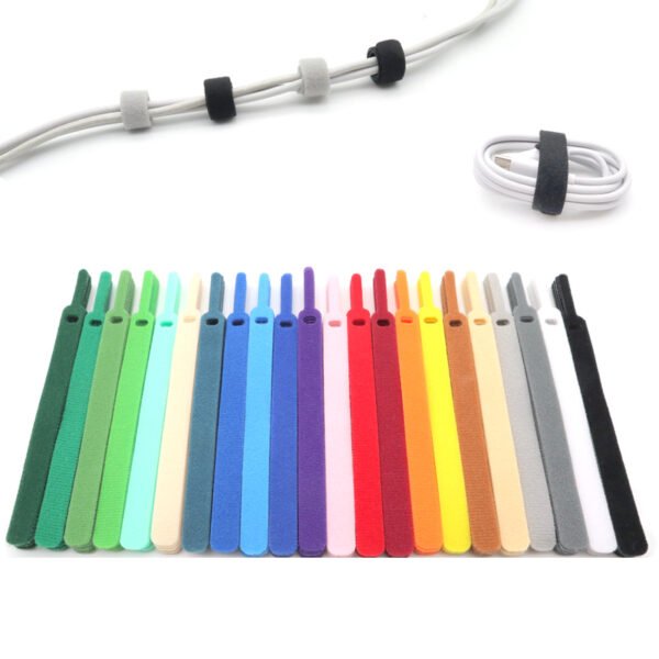 Back to back hook and loop cable ties