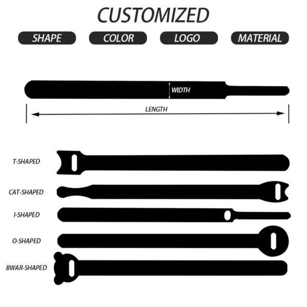 Back to back hook and loop cable ties