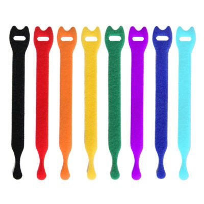 Back to back hook and loop cable ties