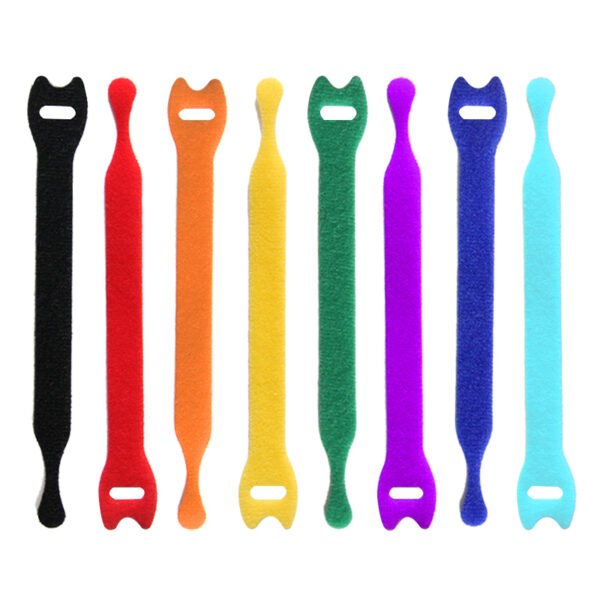 Back to back hook and loop cable ties