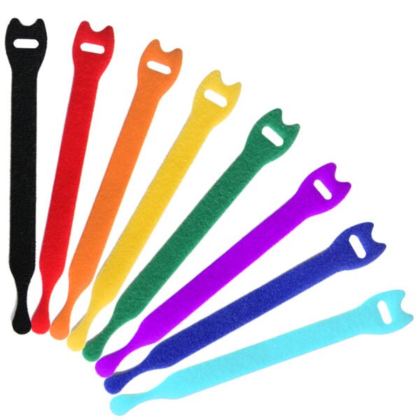 Back to back hook and loop cable ties