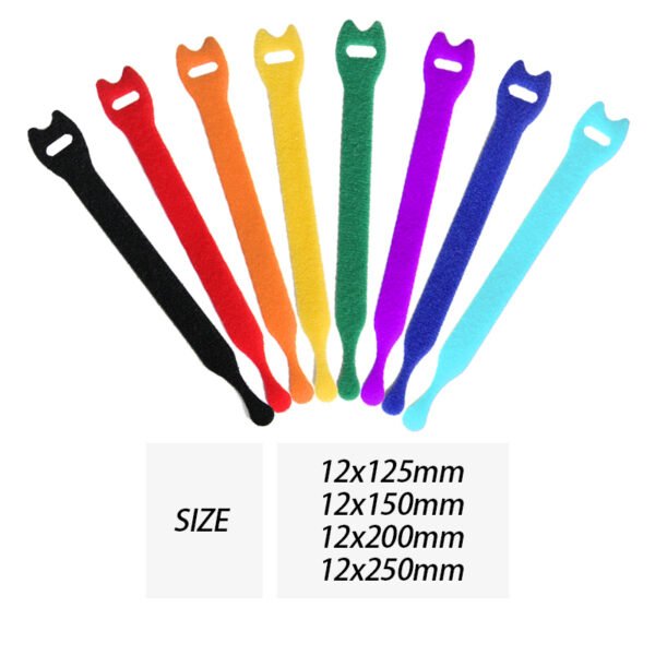 Back to back hook and loop cable ties