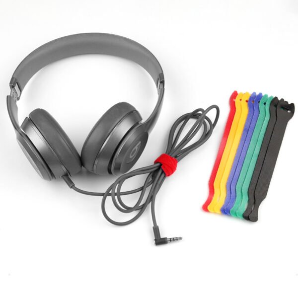 Back to back hook and loop cable ties
