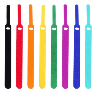 Back to back hook and loop cable ties