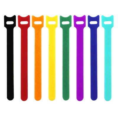 Back to back hook and loop cable ties