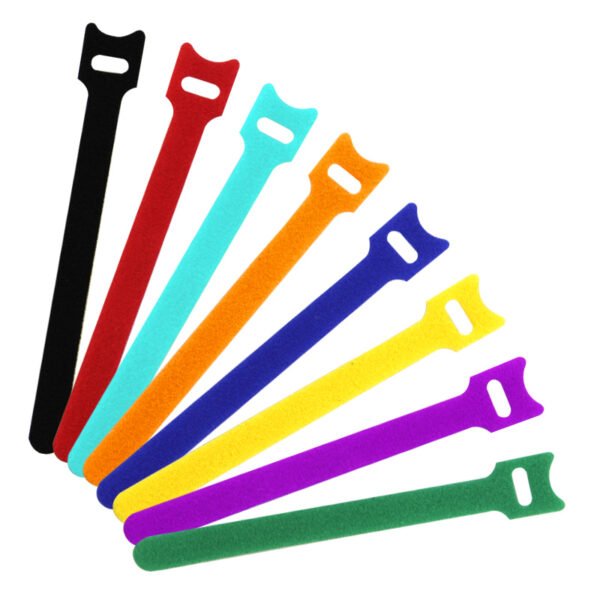 Back to back hook and loop cable ties