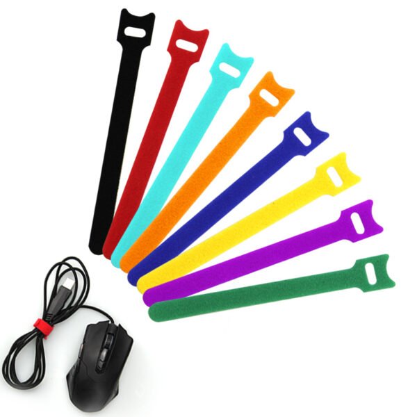 Back to back hook and loop cable ties